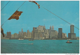 Lower Manhatten Behind Battery Park Old Postcard Unused Bb151102 - Tarjetas Panorámicas