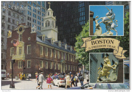The Old State House Old Postcard Travelled 1996 Bb151102 - Boston