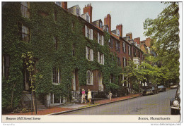 Beacon Hill Street Scene Old Postcard Travelled 1976 Bb151102 - Boston