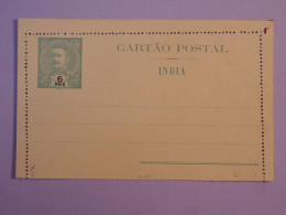 DB24  INDIA  BELLE CARTE  ENTIER 1900++ NON VOYAGEE++ - India Portuguesa