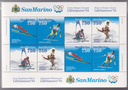 San Marino BF49 - Olympic Games 1994 M/S - MNH - Invierno 1994: Lillehammer