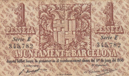 CRBL0841 BILLETE BARCELONA 1 PESETA 1938 MBC - 1-2 Pesetas