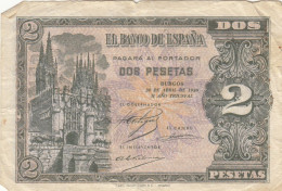 CRBS0845 BILLETE ESPAÑA 2 PESETAS ABRIL 1938 BC - 1-2 Pesetas