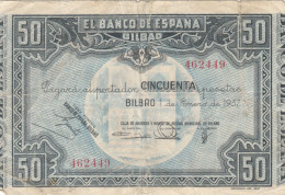 CRBS0850 BILLETE ESPAÑA 50 PESETAS 1937 BILBAO BC - 50 Peseten