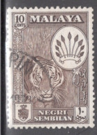 Malaysia Negri Sembilan 1957 Single 10c Stamp From The Definitive Set In Fine Used. - Negri Sembilan