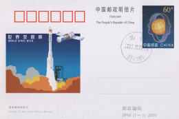 Chine - 2001 - Entier Postal JP98 - World Space Week - Brieven En Documenten