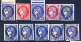 Entre 372 Et 376  Lot De CERES    N** Et N* ANNEE 1938  10  Valeurs - 1945-47 Ceres (Mazelin)