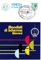 ITALIA ITALY - 1980 VENEZIA Campionati Mondiali Giovanili SCHERMA (fioretto) Su Cartolina Speciale - 10729 - Fechten