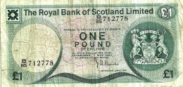 UNITED KINGDOM SCOTLAND 1 POUND GREEN EMBLEM ROYAL BANK FRONT CASTLE BACK DATED 01-5-1980 P? READ DESCRIPTION !! - 1 Pond