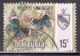 Malaysia Negri Sembilan 1971 Single15c Stamp From The Butterflies Set In Fine Used - Negri Sembilan