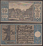 Berlin Stadtkassenschein 50 Pfge, Berliner Bär 1921. Gehöft In Pankow - Industry