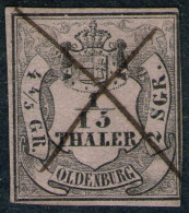 Schwarzes Federkreuz Auf 1/15 Thaler Mattrosa - Oldenburg Nr. 3 II - Oldenbourg