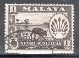 Malaya Negri Sembilan Single 4 Cents 1957 Stamp From The Coat Of Arms & Views Of Country Set In Fine Used Condition. - Negri Sembilan