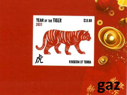 Tonga 2022, Year Of The Tiger, BF IMPERFORATED - Astrologie