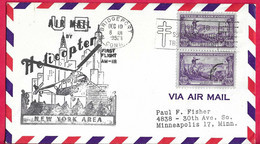 U.S.A. - AIR MAIL BY HELICOPTER - FIRST FLIGHT AM III - NEW YORK AREA FROM BRIDGEPORT*DEC 10, 1952" TO NEW YORK - Helicopters