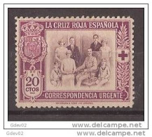 ES338PC-L4455PC-TESPURGENTE.España.Spain.Espagne.Familia Real Española.CRUZ  ROJA ESPAÑOLA 1926 (Ed 338*) Con Charnela - Expres