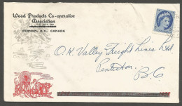 1966 Wood Products Illustrated Advertising Cover 5c Wilding CDS Vernon BC - Postal History