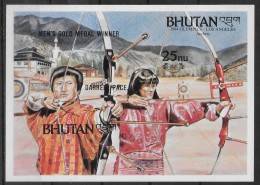 BHOUTAN  BF  * *  SURCHARGE NON DENTELE  Jo 1984   Tir A L Arc Darell - Archery