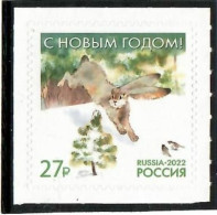 Russia 2022 . Happy New Year! Hare ,Birds. 1v. - Unused Stamps