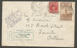 1945 Registered Cover 14c War CDS Hamilton Sub No 6 To Toronto Ontario - Postal History