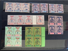 Colonies 1903 Timbres Surcharge Cinquantenaire Occupation Française No 68,69,70,73,74 Et 75 En Bloc Côté :  424 € - Unused Stamps