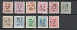 België/Belgique - OBP/COB PRE725-735 - 1962-1963 - Cijfer Op Heraldieke Leeuw - MNH/NSC/** - Typo Precancels 1951-80 (Figure On Lion)