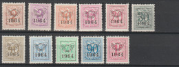 België/Belgique - OBP/COB PRE747-757 - 1964 - Cijfer Op Heraldieke Leeuw - MNH/NSC/** - Typo Precancels 1951-80 (Figure On Lion)