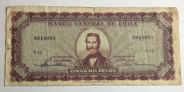 Chile Banknote 5000 Pesos,500 Cóndores,1960/1, P130, XF. - Cile