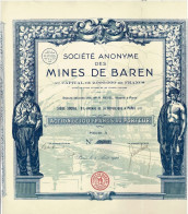 Titre De 1928 - Société  Anonyme Des Mines De Baren - Déco - Mijnen