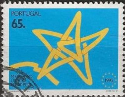 PORTUGAL 1992 European Single Market - 65e. - Star FU - Usati