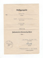1942 3, Reich Verleihungsurkunde Besitzzeugnis Infanterie-Sturmabzeichen Silber, 1./ Inf. Rgt.396  Ostfront - 1939-45