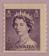 CANADA YT 263aA NEUF**MNH " ELISABETH II" ANNÉE 1953 DENTELE VERTICALE  9.5 - Unused Stamps