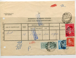 1965 Bordereau GENVAL - Gefr. 100Fr Boudewijn + 7Fr Bo Bril + 20Fr Poortman + 2 X 30ct Nr 1027 - Storia Postale