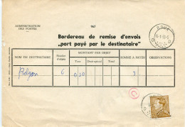 1959 Bordereau ROUX - Gefr. 3Fr Poortman Nr 847 - Storia Postale
