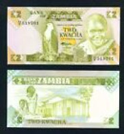 ZAMBIA -  1986 2 Kwacha UNC  Banknote - Zambie