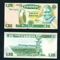 ZAMBIA -  1986 20 Kwacha UNC  Banknote - Zambie