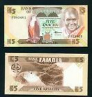 ZAMBIA -  1986 5 Kwacha UNC  Banknote - Zambie