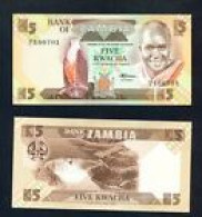 ZAMBIA -  1988 5 Kwacha UNC  Banknote - Zambie