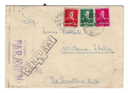 Romania Paneasa CENSORED AIRMAIL COVER To Milan Italy 1941 - Storia Postale Seconda Guerra Mondiale