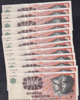 Denmark 1000,  1,000 Kroner. 1998. OLD Sign. UNC. A 0982. Torben Nielsen. See Description - Danemark