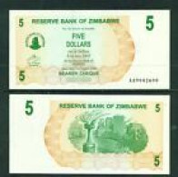 ZIMBABWE -  2007 5 Dollars UNC  Banknote - Zimbabwe