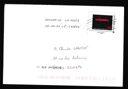 Lettre Affranchie Avec Timbre " Carré D'encre" Circulé (voir Scan) - Lettres & Documents