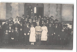 CPA Carte Photo Ambazac Scene De Mariage Devant L'église - J.B. Boudeau Photos - Ambazac