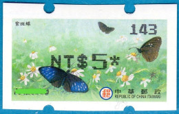 2023 Automatenmarken China Taiwan Schmetterling MiNr.49 Black Nr.143 ATM NT$5 Xx Innovision Kiosk Etiquetas - Automaten