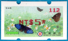 2023 Automatenmarken China Taiwan Schmetterling MiNr.49 Red Nr.112 ATM NT$5 Xx Innovision Kiosk Etiquetas - Automatenmarken