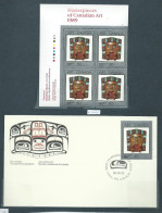 Canada # 1241 UL. PB. MNH + FDC - Masterpieces Of Canadian Art - 2 - Blocks & Sheetlets