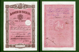 T-IT Banco Di Sicilia Trapani 1883 Fede Di Credito - Banque & Assurance