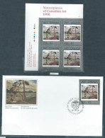 Canada # 1271 UL. PB. MNH + FDC - Masterpieces Of Canadian Art - 3 - Blocks & Sheetlets