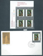 Canada # 1310 UL. PB. MNH + FDC - Masterpieces Of Canadian Art - 4 - Blocs-feuillets