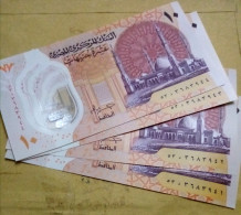 Egypt 2023 , Rare 4 Consecutive 10 Pounds Polymer Notes , Prefix ( D53)  , UNC - Egypte